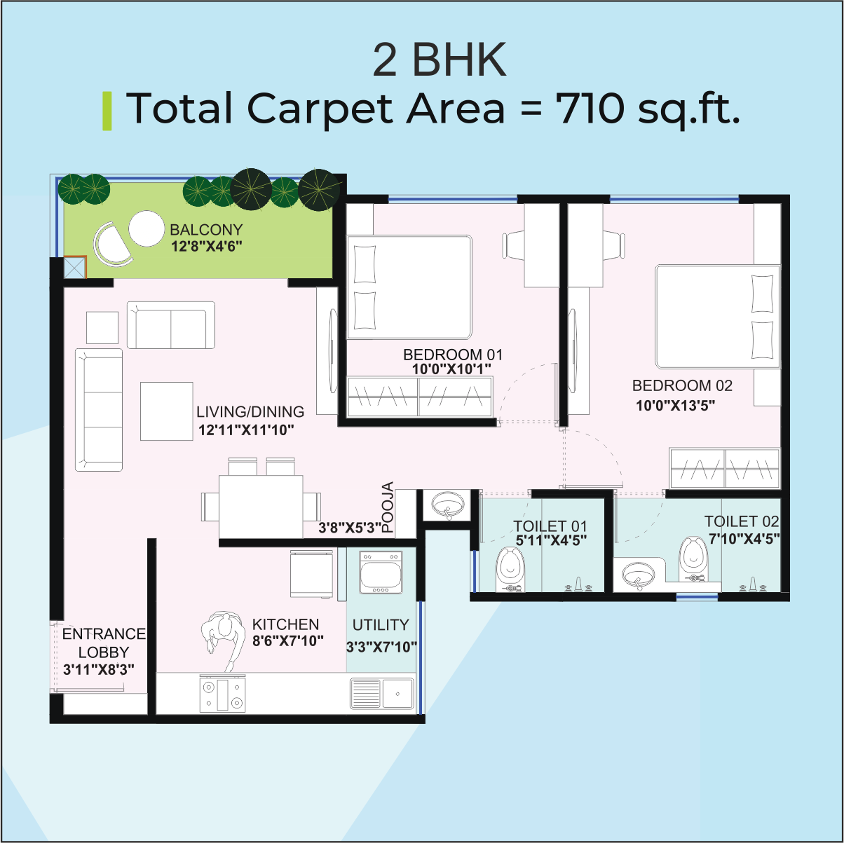 2 BHK Plan